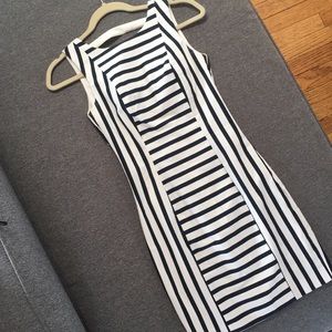H&M Navy & White Striped Dress Size US 2